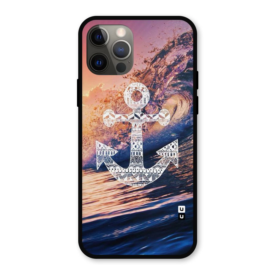 Ocean Anchor Wave Metal Back Case for iPhone 12 Pro