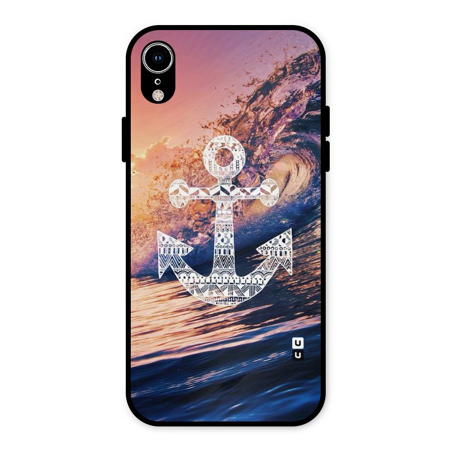 Ocean Anchor Wave Metal Back Case for iPhone XR