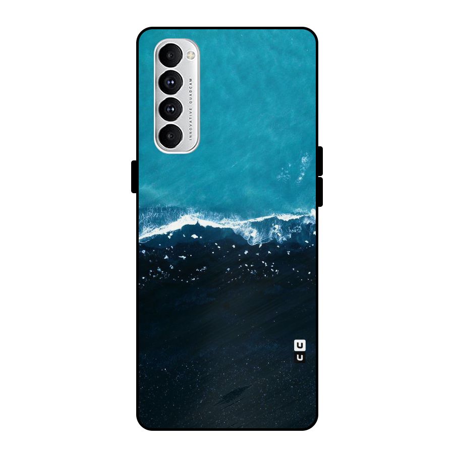 Ocean Blues Metal Back Case for Oppo Reno4 Pro