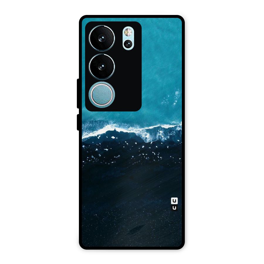 Ocean Blues Metal Back Case for Vivo V29 Pro
