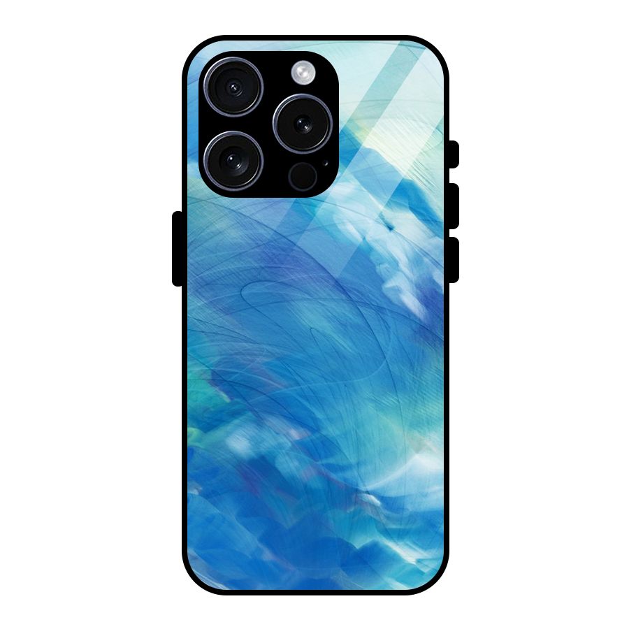 Ocean Mist Glass Back Case for iPhone 15 Pro