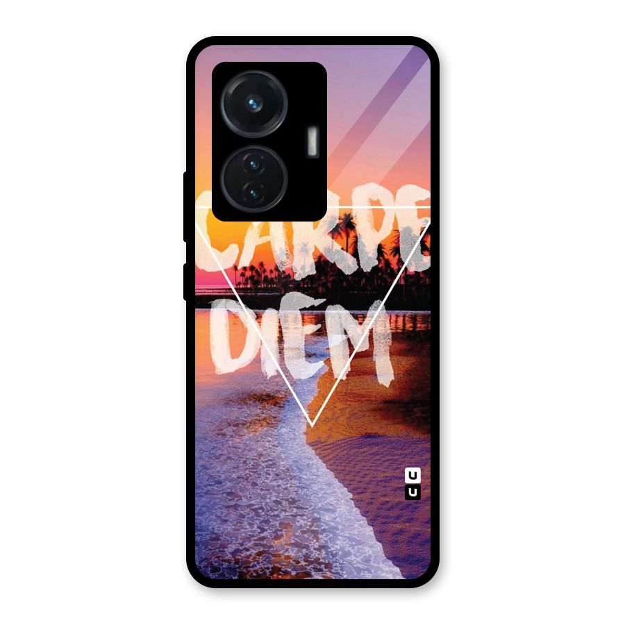 Oceanic Diem Glass Back Case for Vivo T1 44W