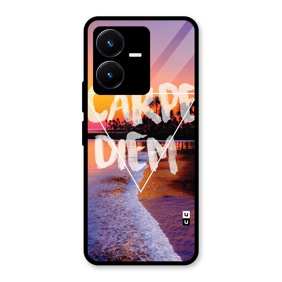 Oceanic Diem Glass Back Case for Vivo Y22s