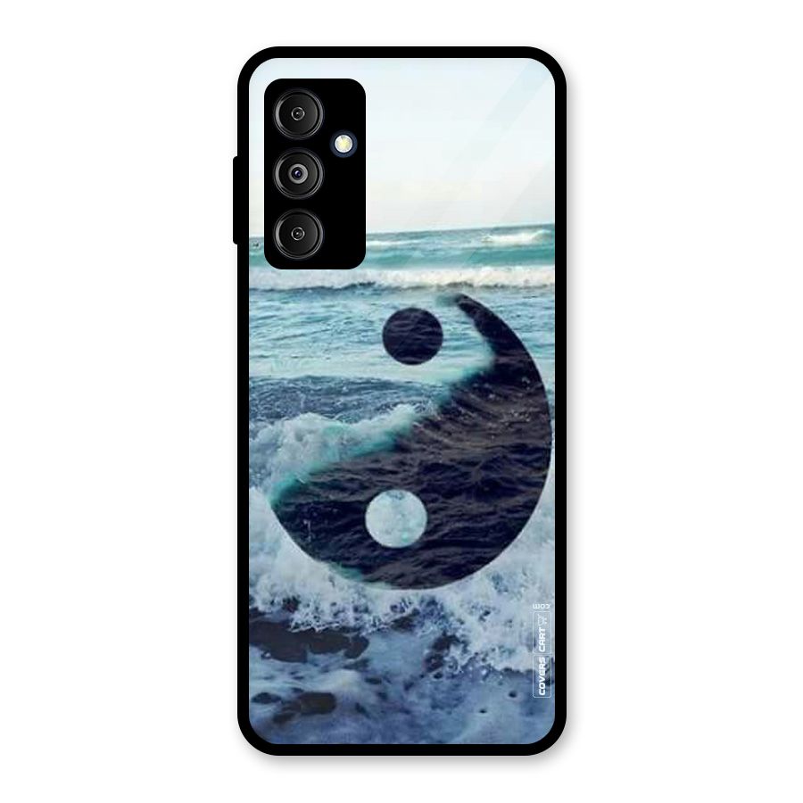 Oceanic Peace Design Glass Back Case for Galaxy M14 5G