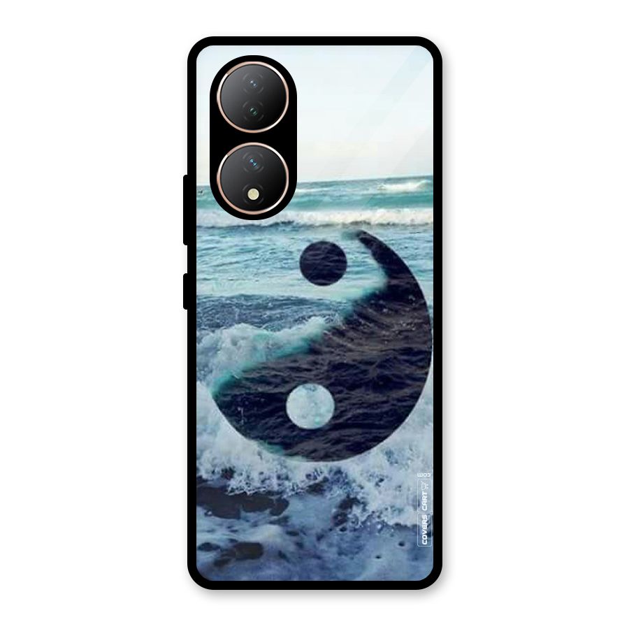 Oceanic Peace Design Glass Back Case for Vivo Y100A