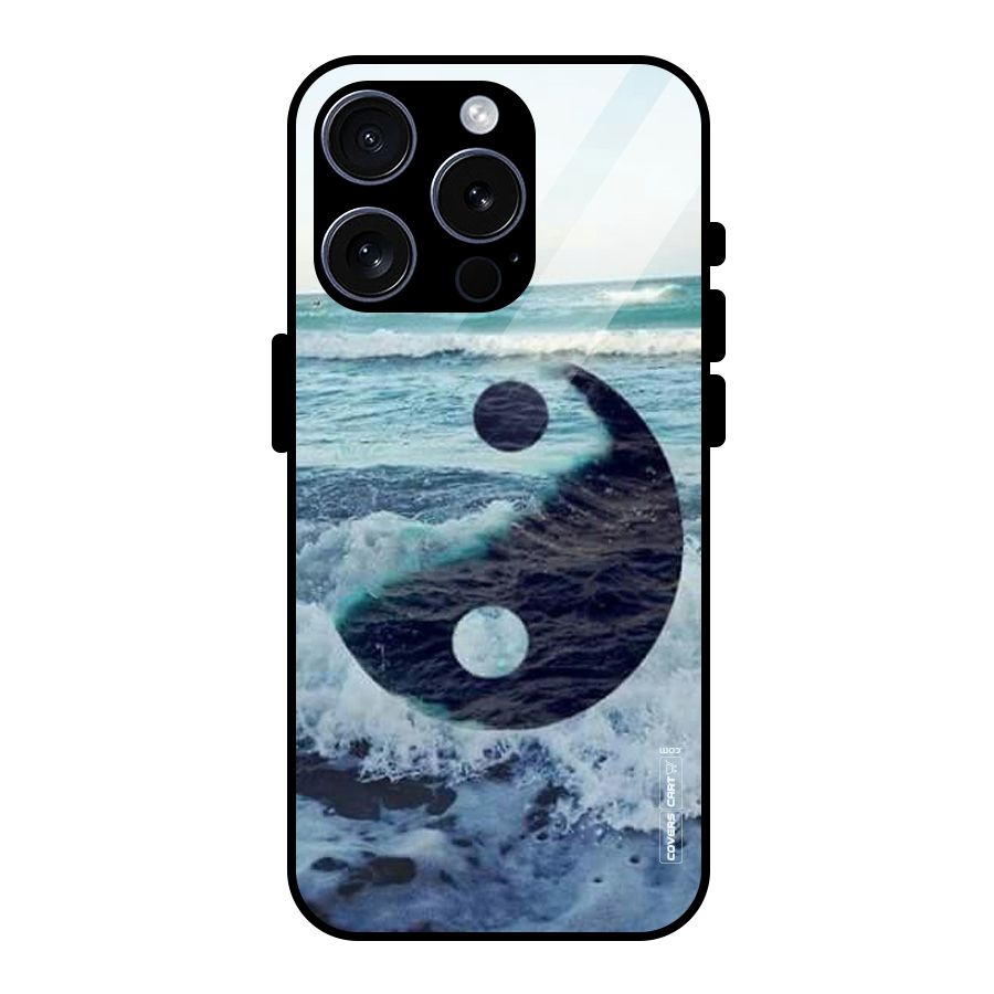 Oceanic Peace Design Glass Back Case for iPhone 15 Pro