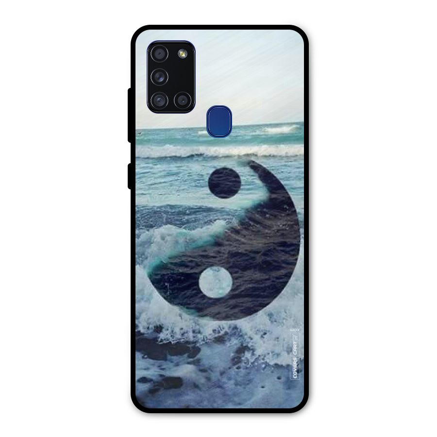 Oceanic Peace Design Metal Back Case for Galaxy A21s