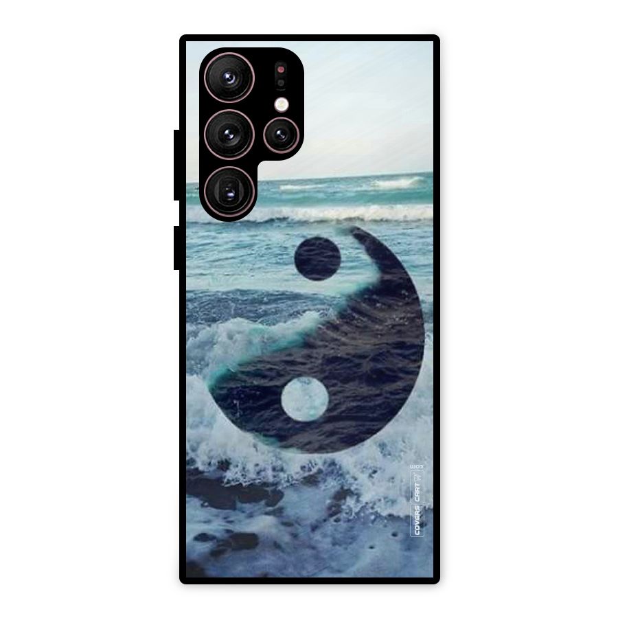 Oceanic Peace Design Metal Back Case for Galaxy S22 Ultra 5G