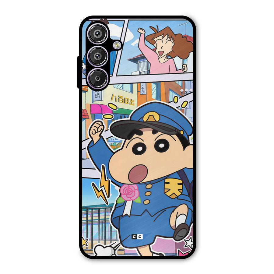 Officer Shinchan Metal Back Case for Galaxy F15