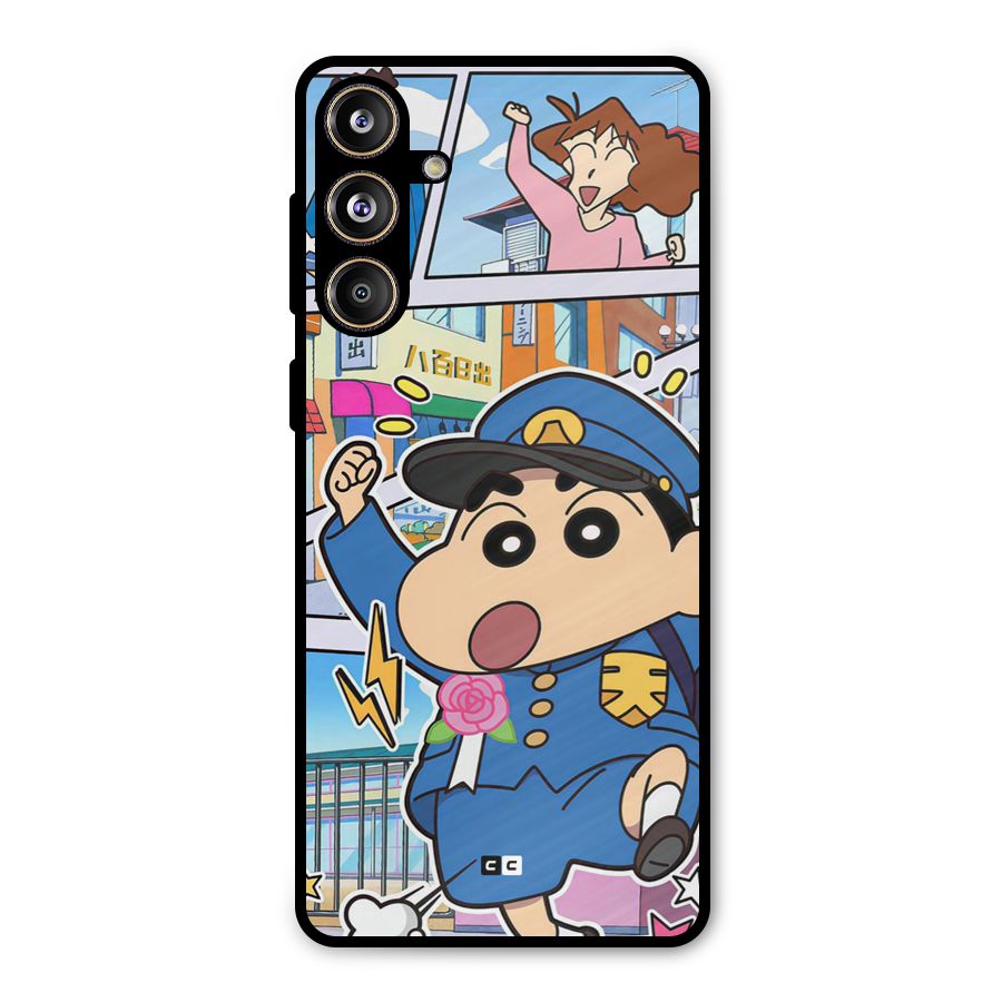 Officer Shinchan Metal Back Case for Galaxy F55