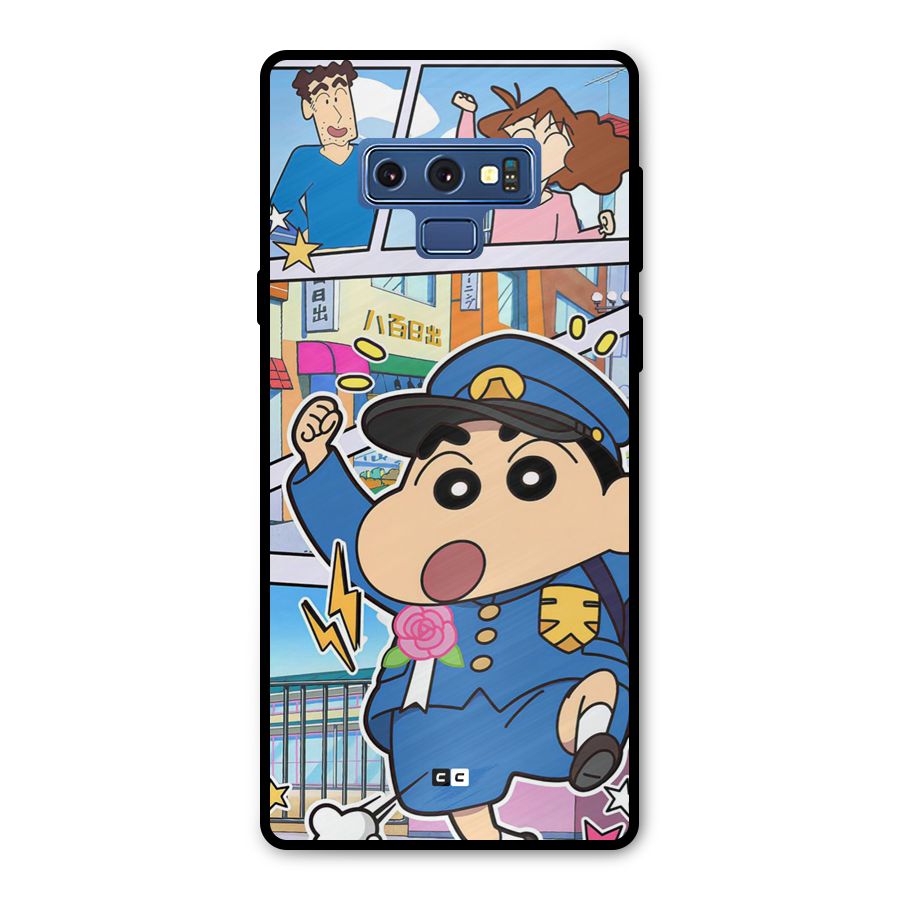 Officer Shinchan Metal Back Case for Galaxy Note 9