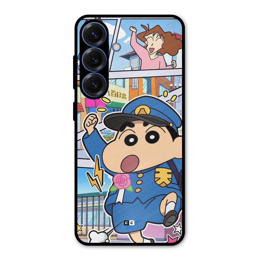 Officer Shinchan Metal Back Case for Galaxy S25
