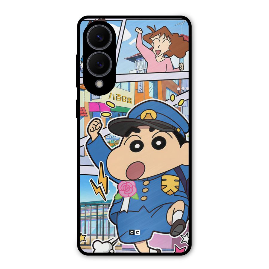 Officer Shinchan Metal Back Case for Galaxy S25 Edge
