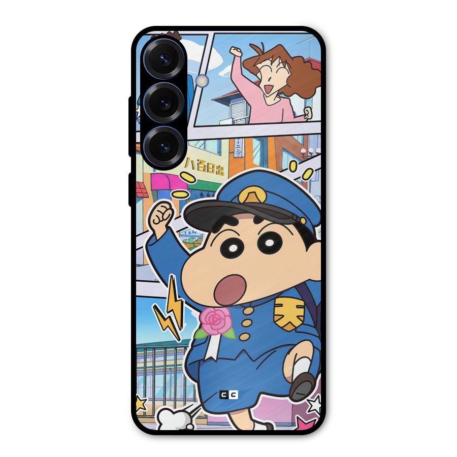 Officer Shinchan Metal Back Case for Galaxy S25 Plus