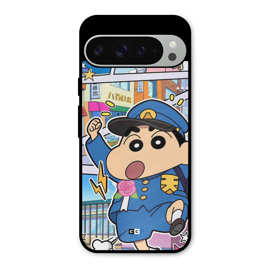 Officer Shinchan Metal Back Case for Google Pixel 9 Pro XL