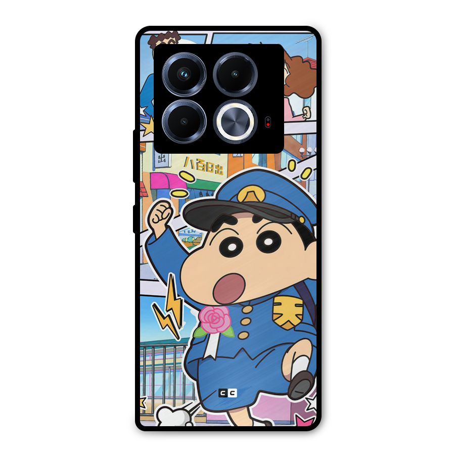 Officer Shinchan Metal Back Case for Infinix Note 40 5G