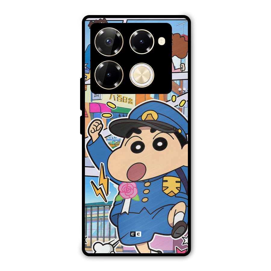 Officer Shinchan Metal Back Case for Infinix Note 40 Pro