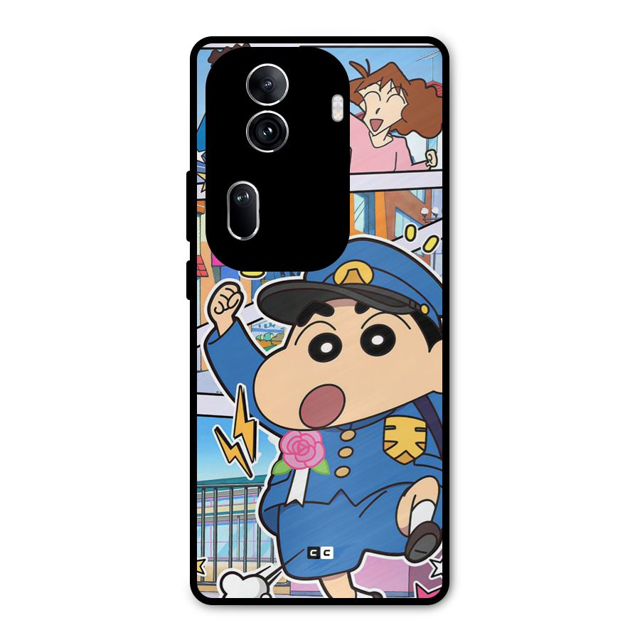 Officer Shinchan Metal Back Case for Oppo Reno11 Pro 5G