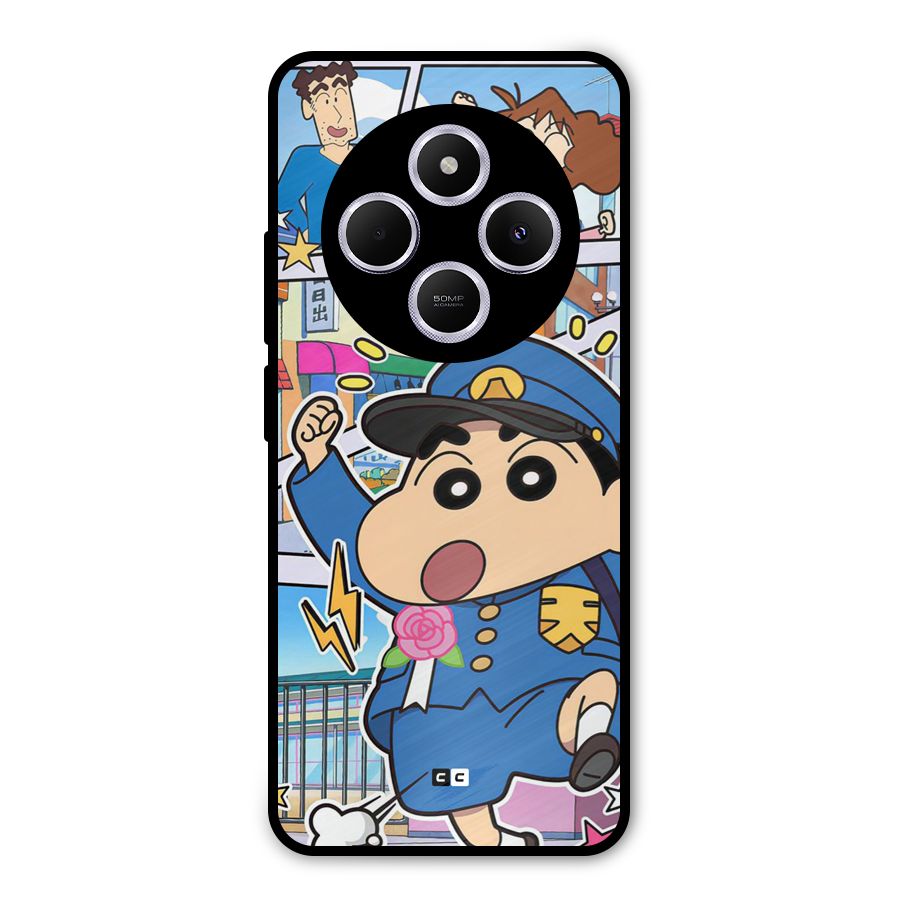 Officer Shinchan Metal Back Case for Poco M7