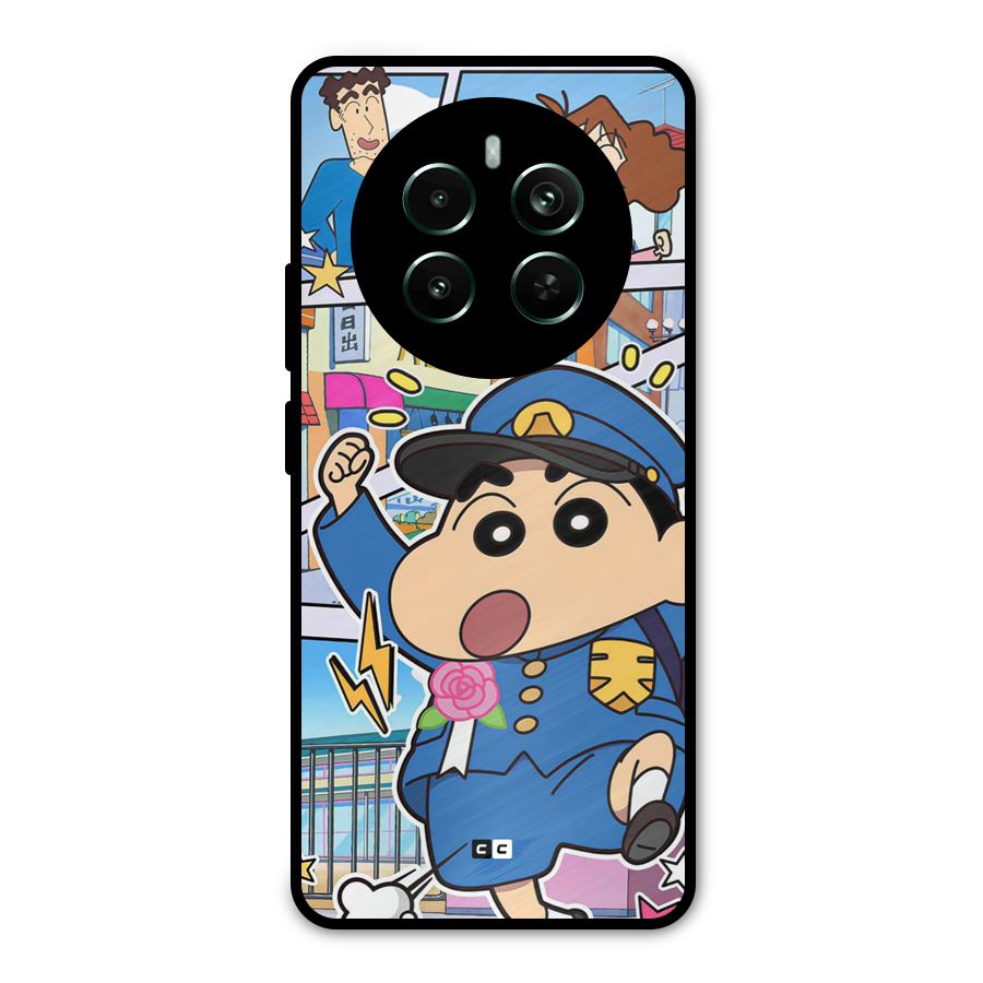 Officer Shinchan Metal Back Case for Realme 12 Pro Plus