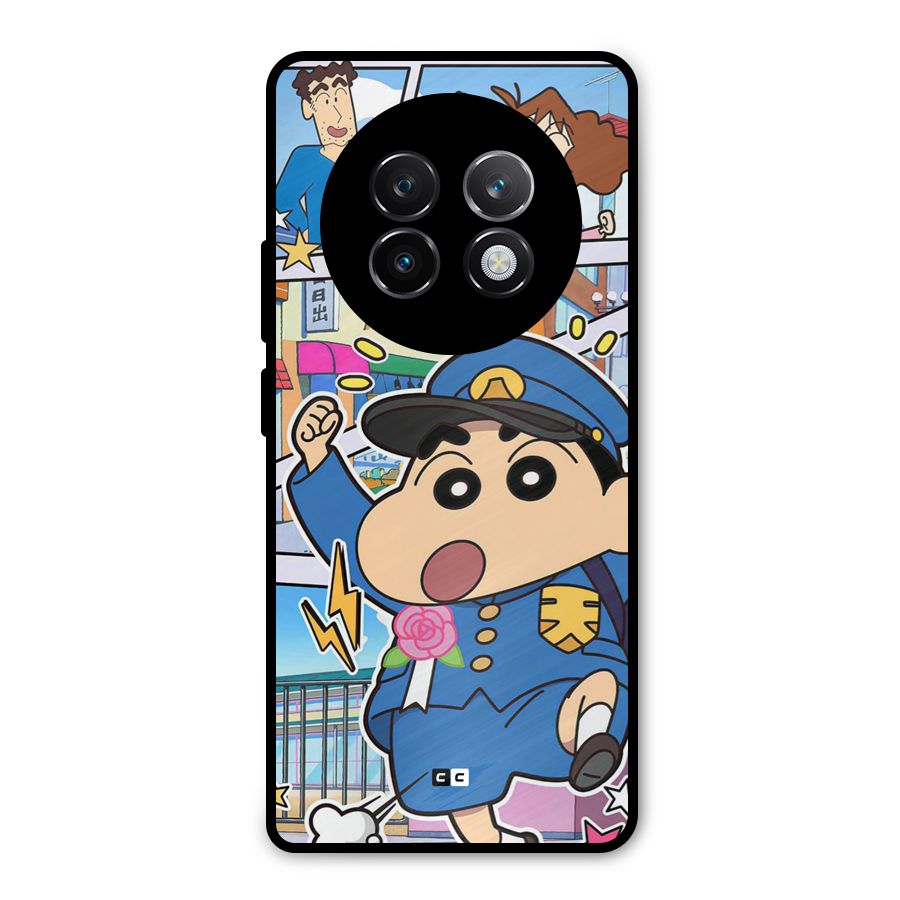 Officer Shinchan Metal Back Case for Realme 13 Plus