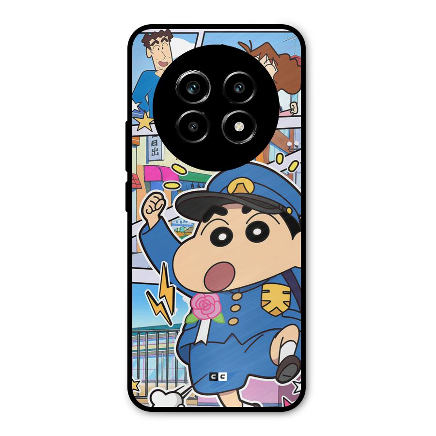 Officer Shinchan Metal Back Case for Realme 14 Pro Lite