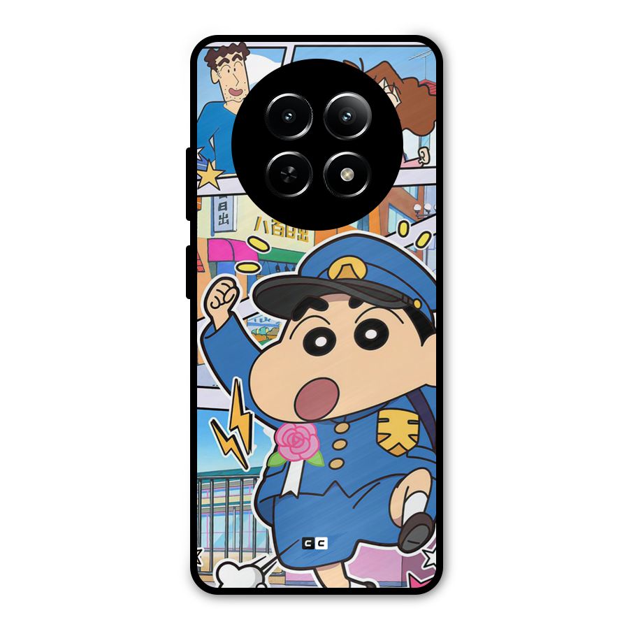 Officer Shinchan Metal Back Case for Realme Narzo 70x 5G
