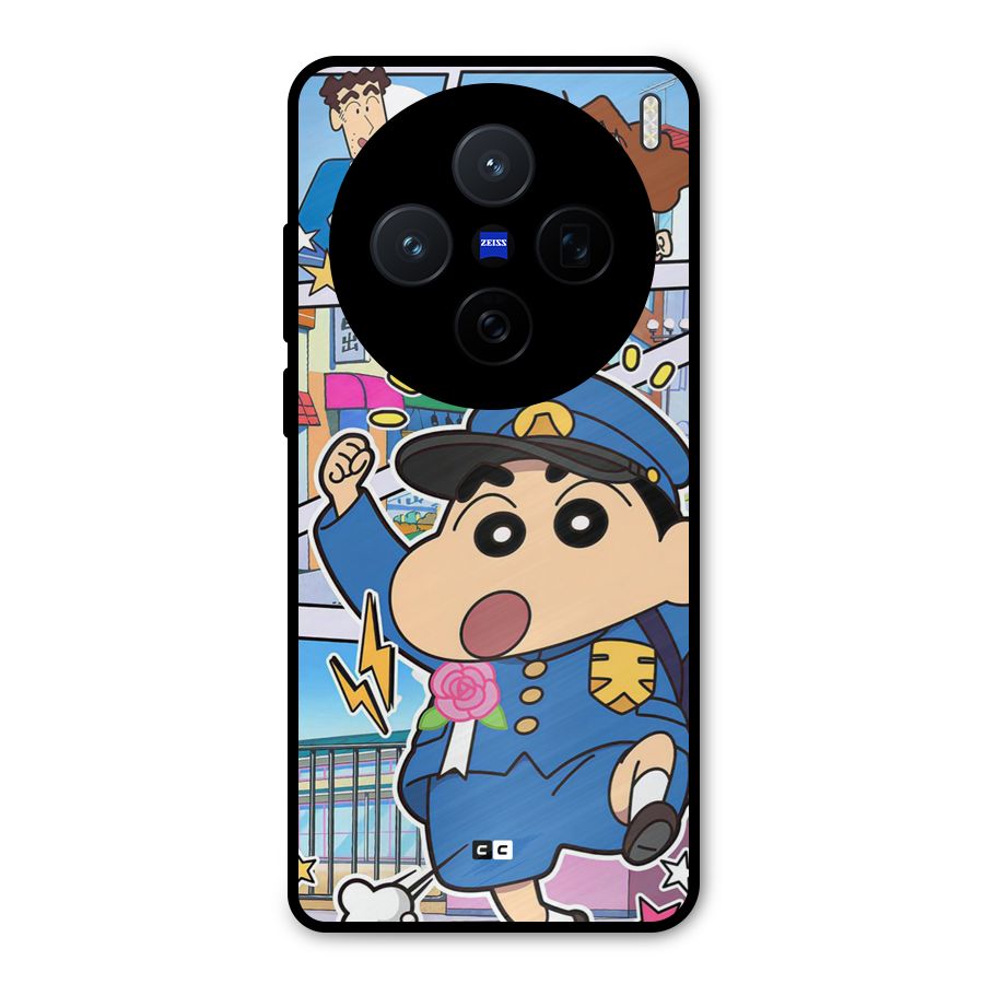 Officer Shinchan Metal Back Case for Vivo X200