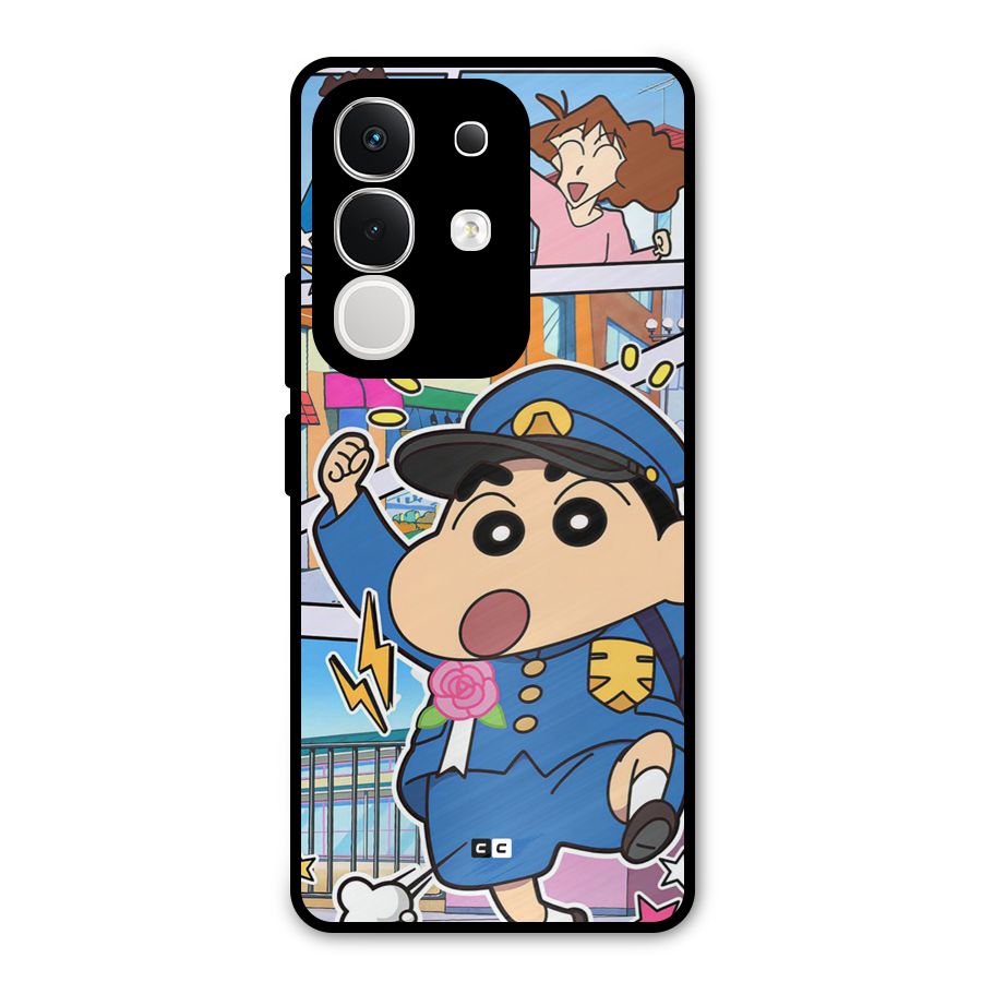 Officer Shinchan Metal Back Case for iQOO Z10x