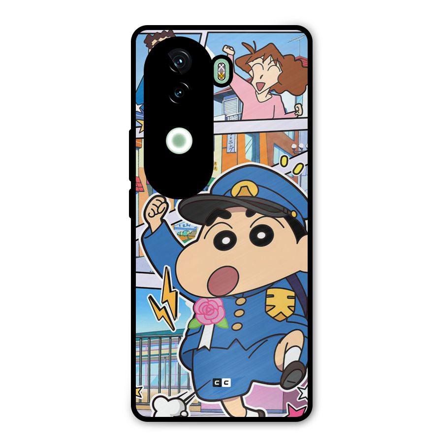 Officer Shinchan Metal Back Case for iQOO Z9s