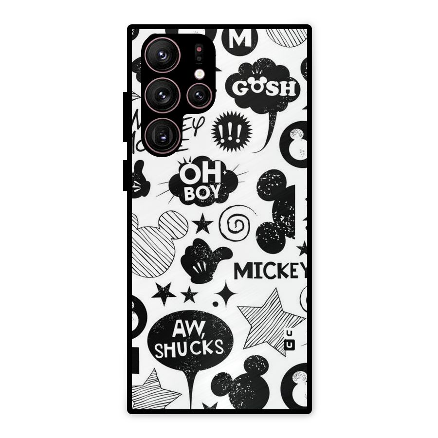 Oh Boy Design Metal Back Case for Galaxy S22 Ultra 5G