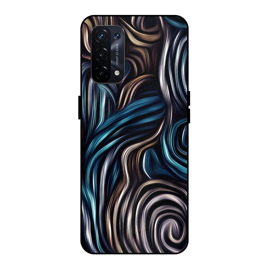 Oil Paint Artwork Metal Back Case for Oppo A74 5G
