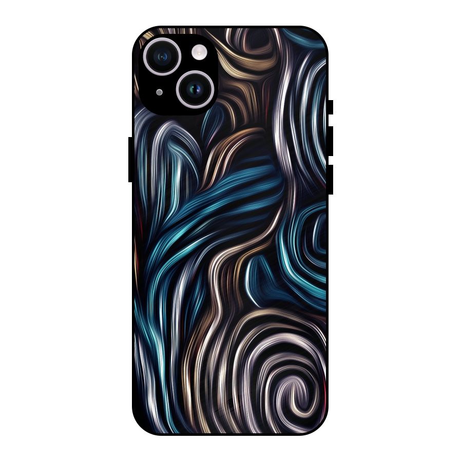 Oil Paint Artwork Metal Back Case for iPhone 14 Plus