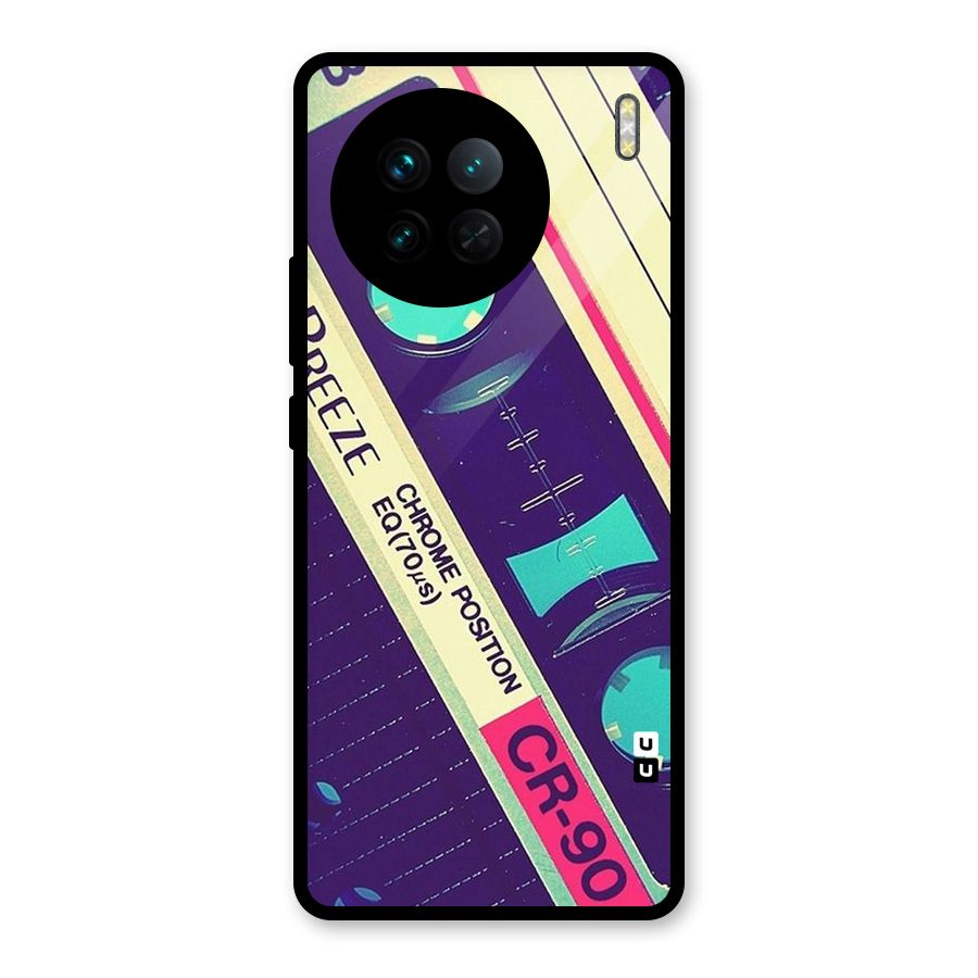 Old Casette Shade Glass Back Case for Vivo X90