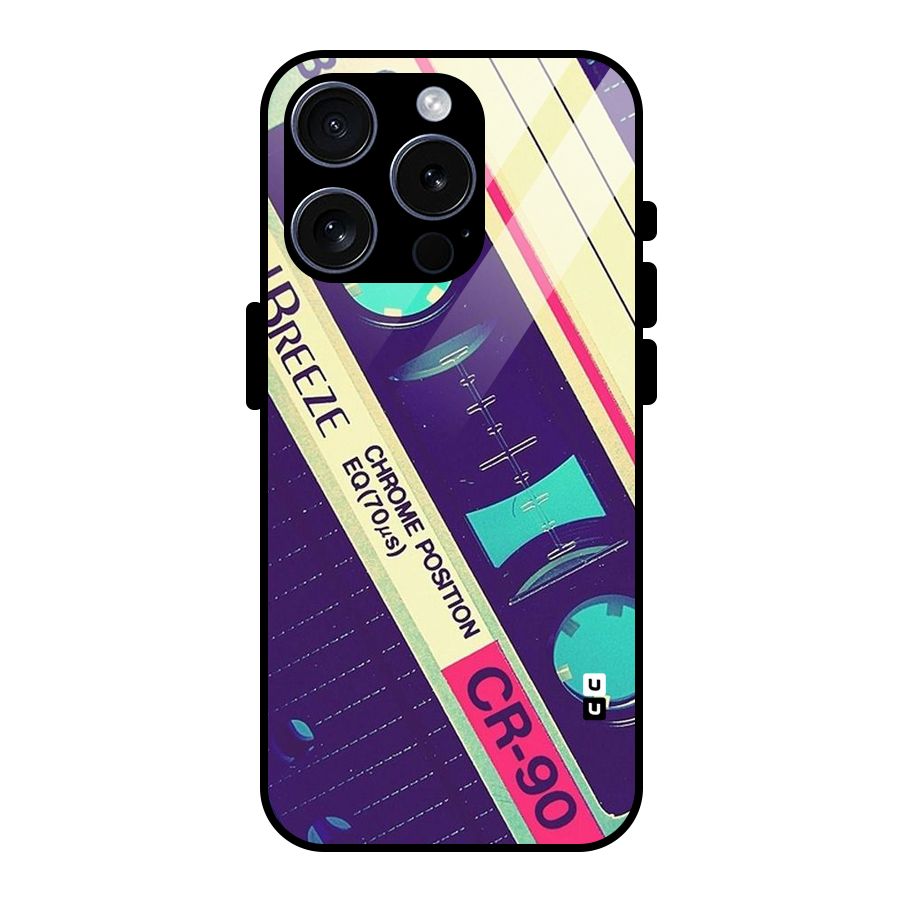 Old Casette Shade Glass Back Case for iPhone 15 Pro