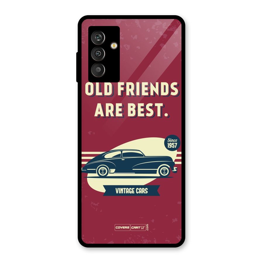 Old Friends Vintage Car Glass Back Case for Galaxy M13