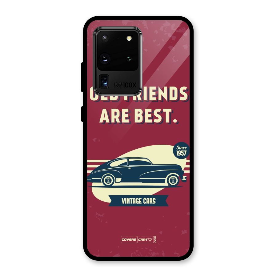 Old Friends Vintage Car Glass Back Case for Galaxy S20 Ultra