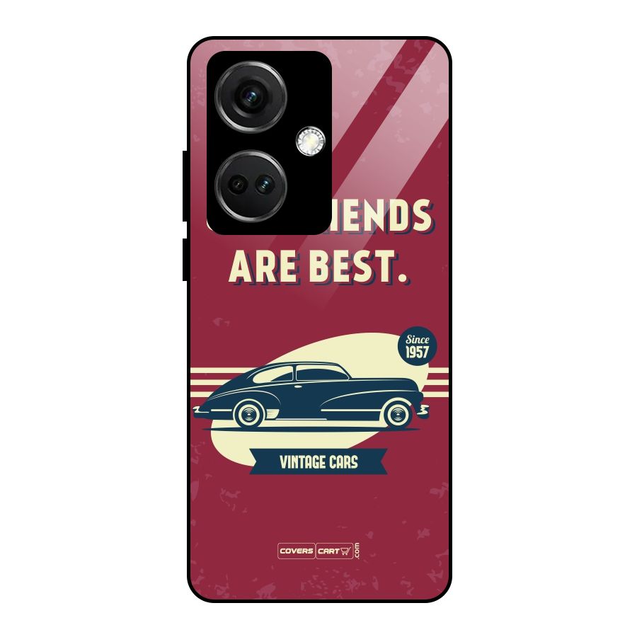 Old Friends Vintage Car Glass Back Case for OnePlus Nord CE 3 5G