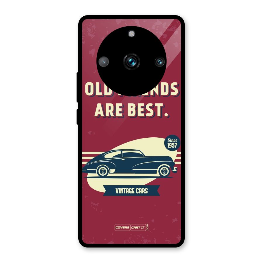 Old Friends Vintage Car Glass Back Case for Realme 11 Pro
