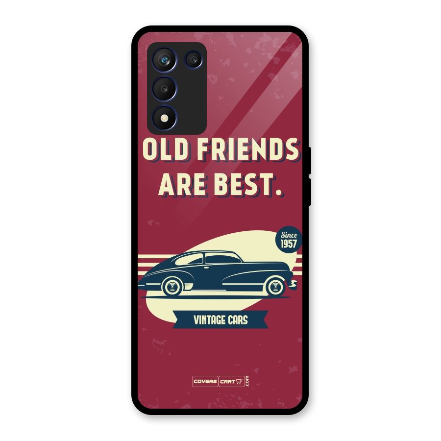 Old Friends Vintage Car Glass Back Case for Realme 9 5G Speed