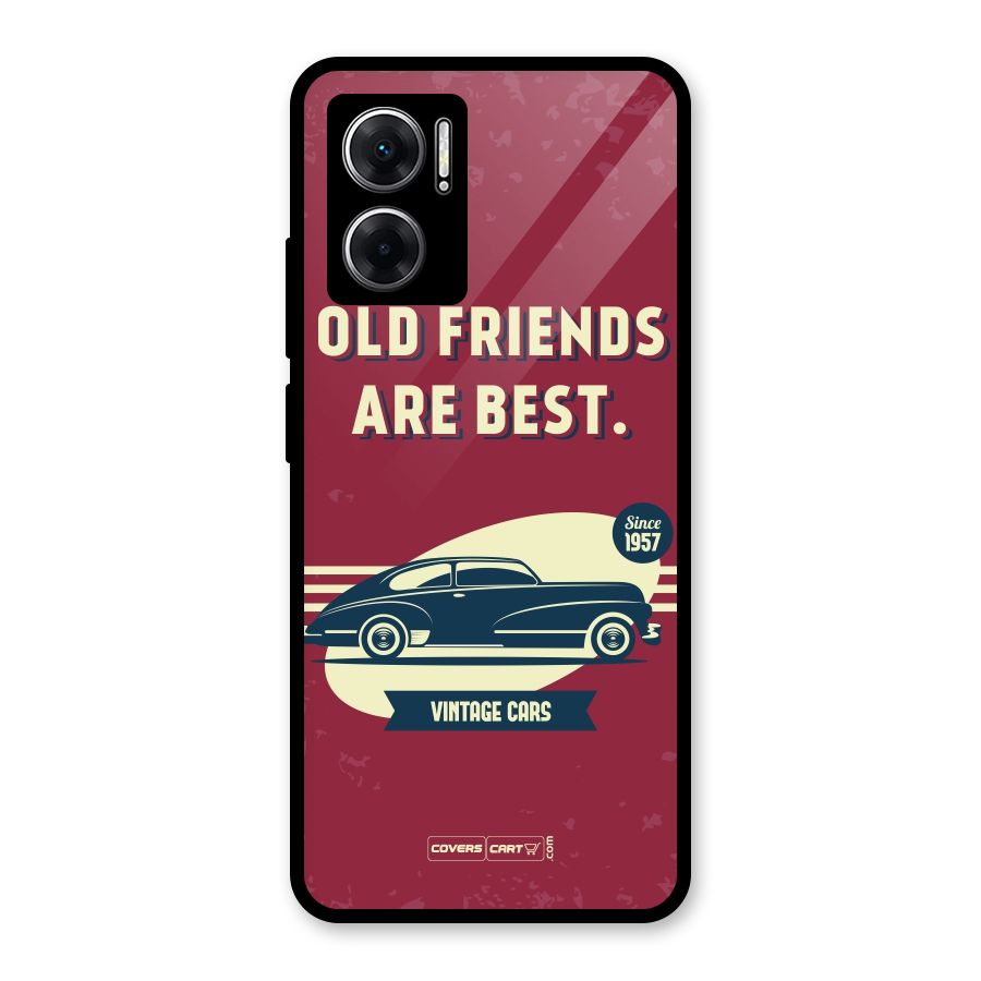 Old Friends Vintage Car Glass Back Case for Redmi 11 Prime 5G