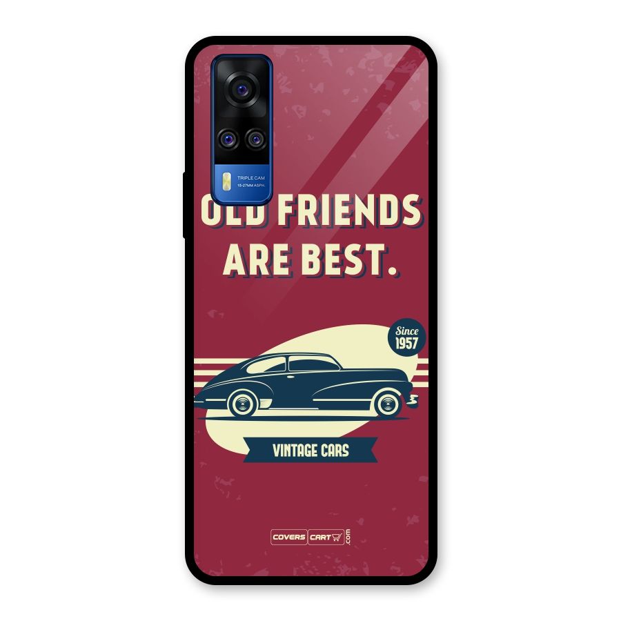 Old Friends Vintage Car Glass Back Case for Vivo Y31