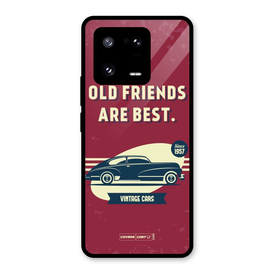 Old Friends Vintage Car Glass Back Case for Xiaomi 13 Pro