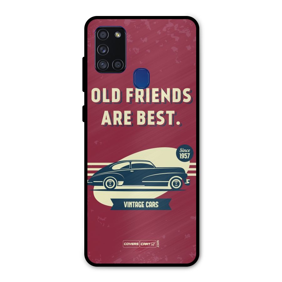 Old Friends Vintage Car Metal Back Case for Galaxy A21s