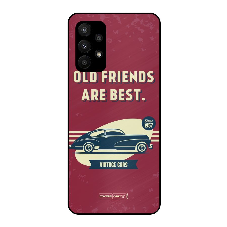 Old Friends Vintage Car Metal Back Case for Galaxy A23