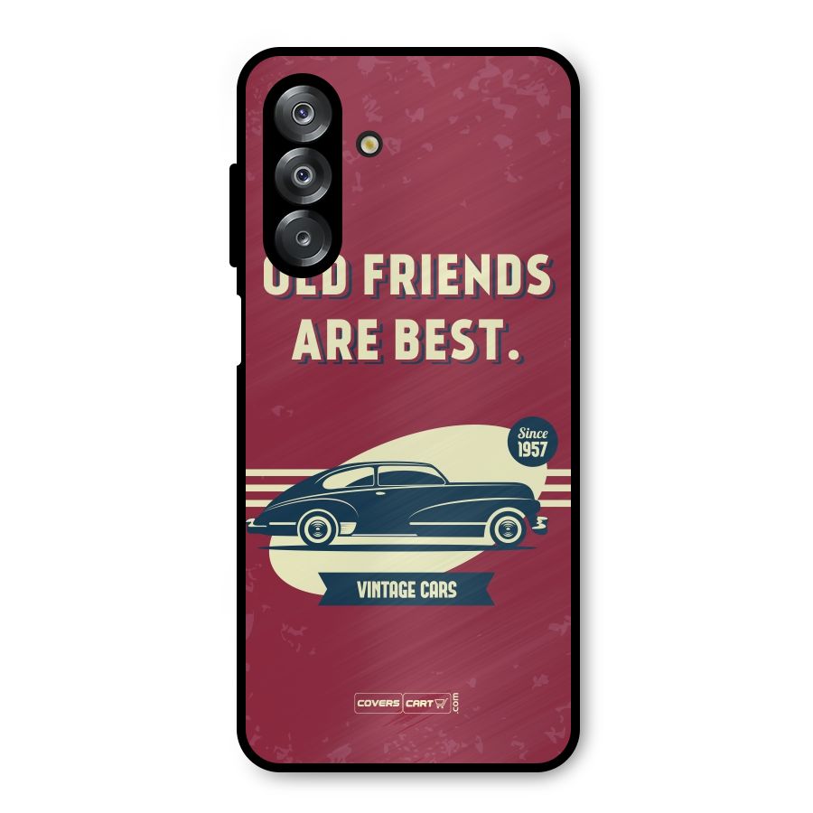 Old Friends Vintage Car Metal Back Case for Galaxy A26