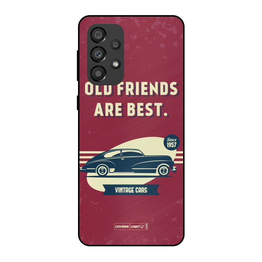 Old Friends Vintage Car Metal Back Case for Galaxy A33 5G