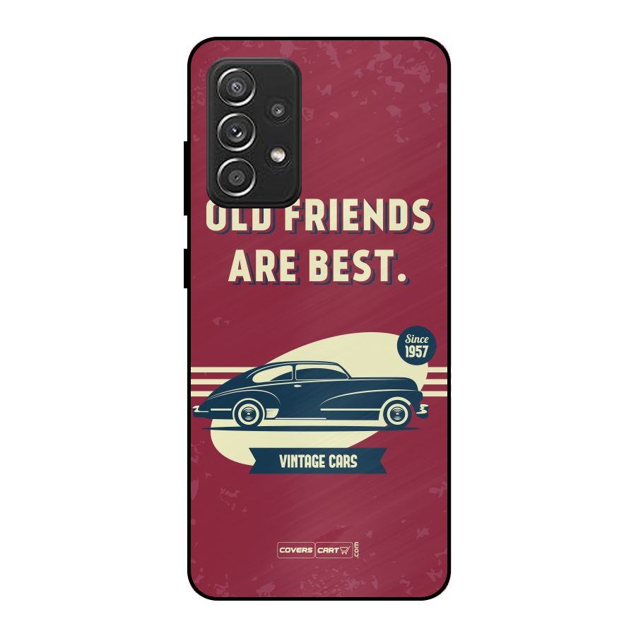 Old Friends Vintage Car Metal Back Case for Galaxy A52