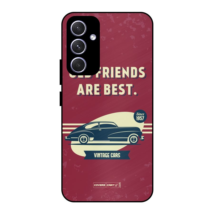 Old Friends Vintage Car Metal Back Case for Galaxy A54