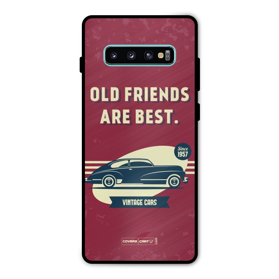 Old Friends Vintage Car Metal Back Case for Galaxy S10 Plus